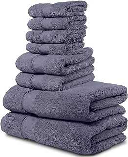 Maura 8 Piece Bath Towel Set.2 Extra Large 30"x56" Premium Turkish Bath Towels, 2 Hand Towels, 4 Washclothes. Thick, Soft, Plush and Highly Absorbent Luxury Hotel & Spa Quality Towels - Denim Blue