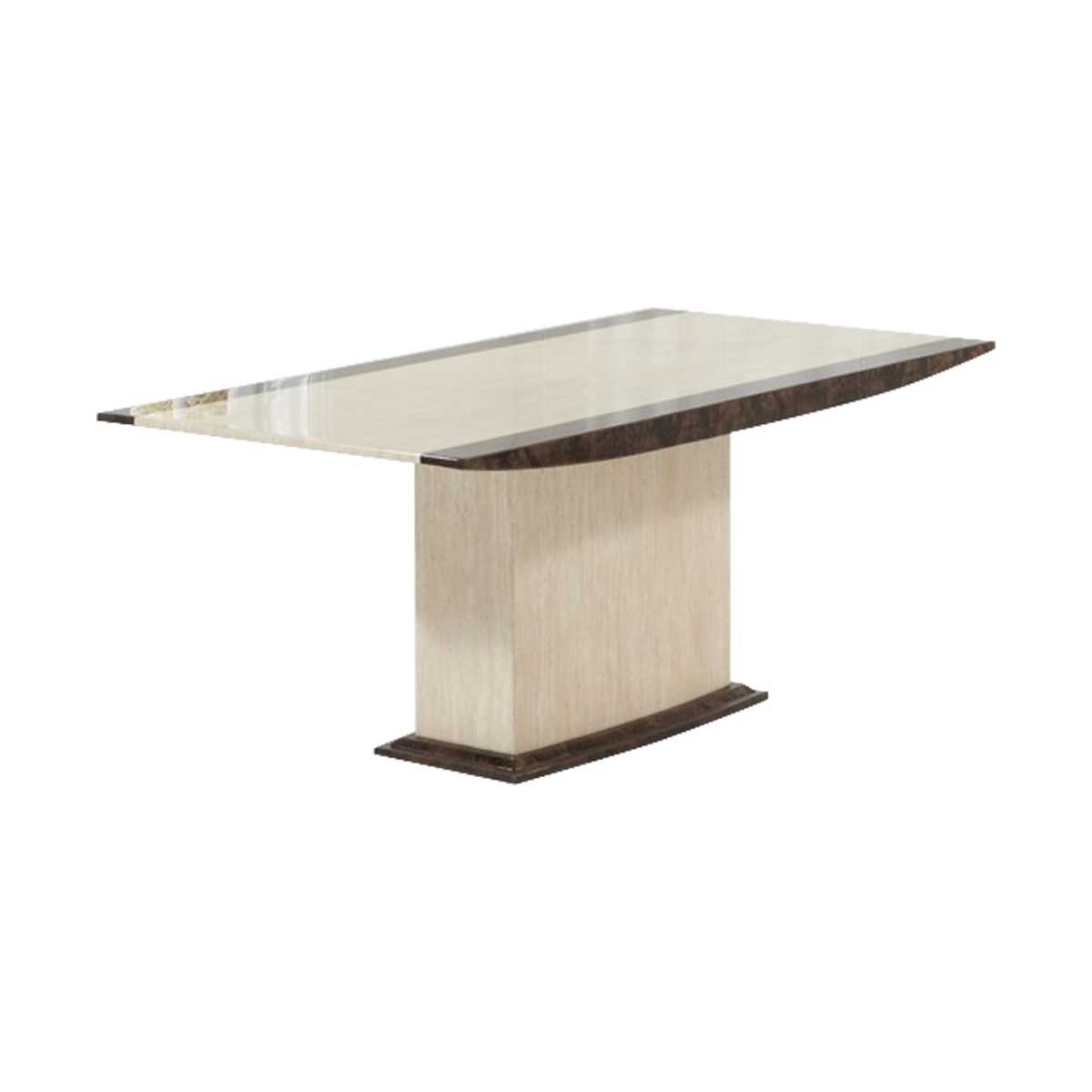 Alba Cream & Brown Marble Dining Table 6-8 Seater