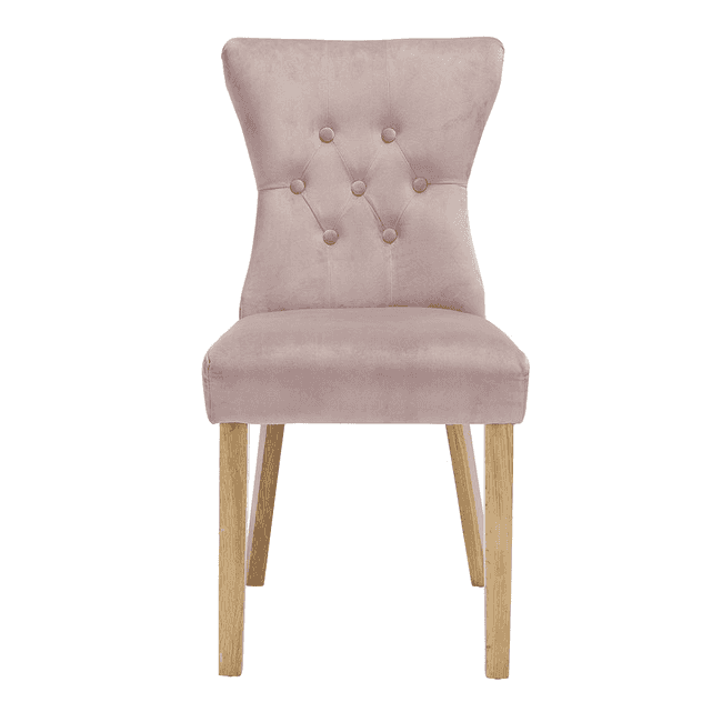 Naples Dining Chairs Linen Fabric (Pair) (Chair Colour: blush pink)