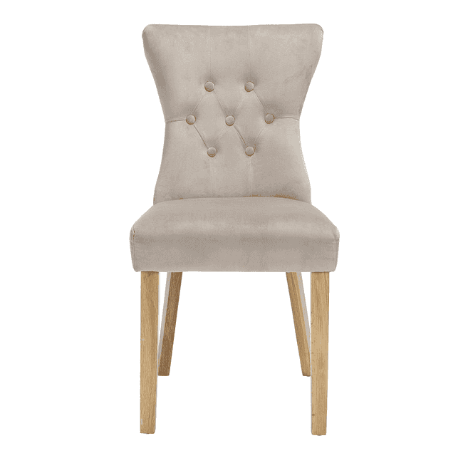 Naples Dining Chairs Linen Fabric (Pair) (Chair Colour: champagne)
