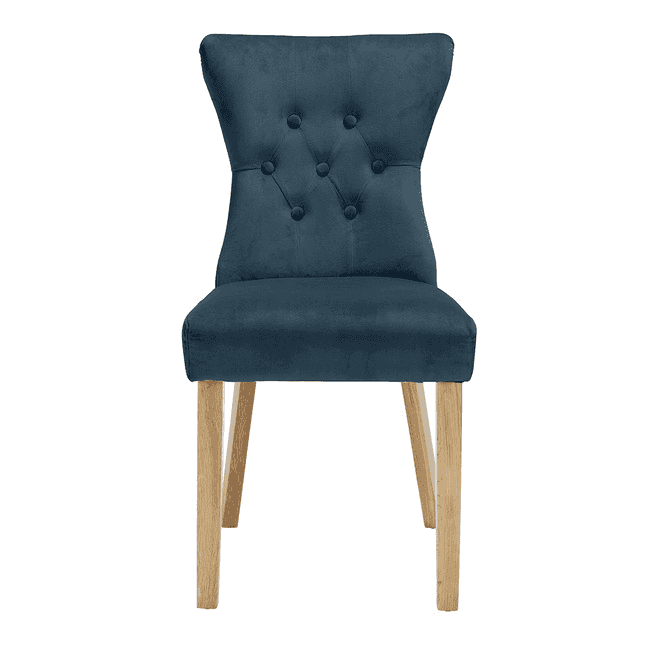 Naples Dining Chairs Linen Fabric (Pair) (Chair Colour: peacock blue)