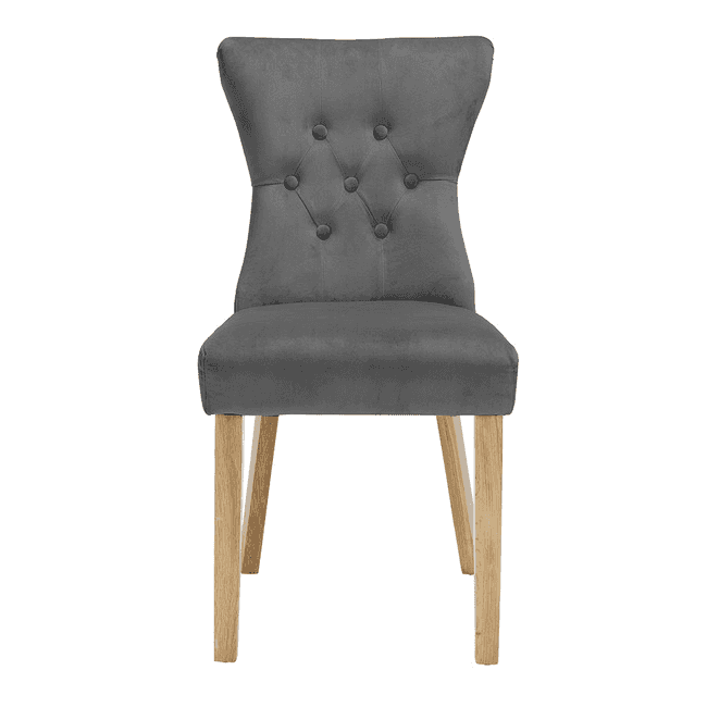 Naples Dining Chairs Linen Fabric (Pair) (Chair Colour: steel grey)