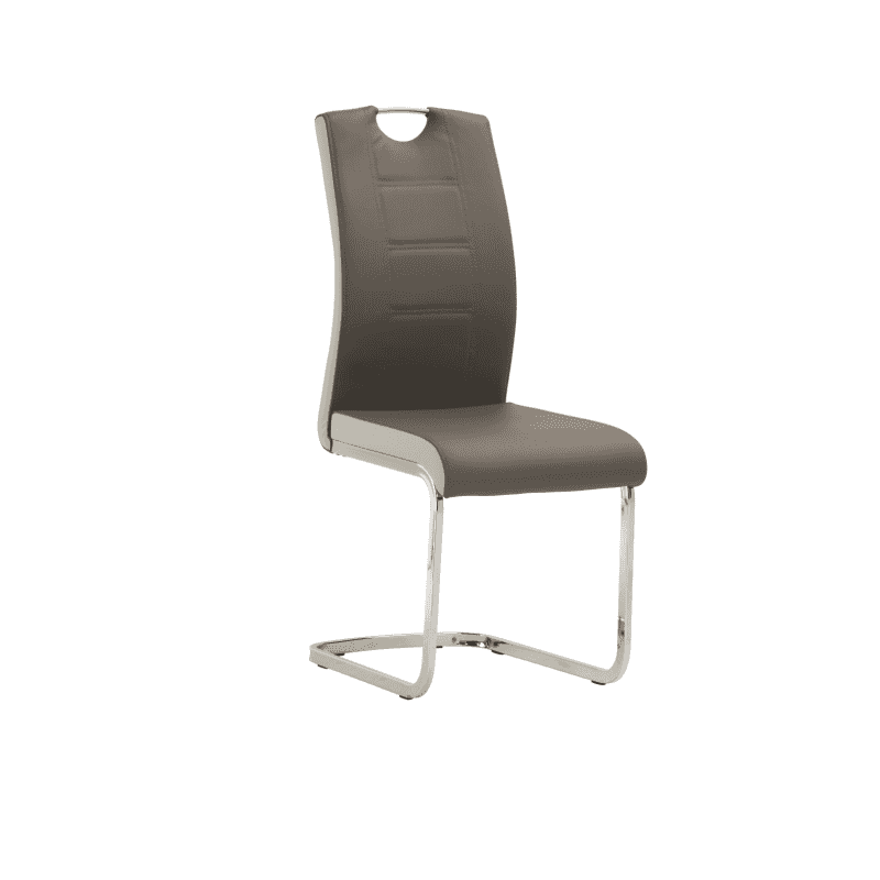 Venice Grey Leather Cantilever Chair