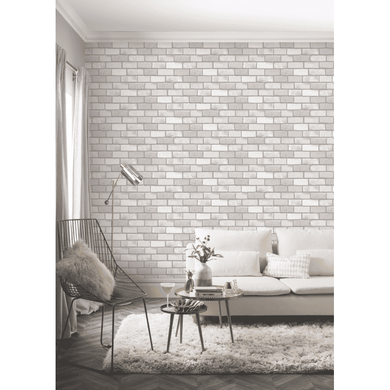 Arthouse Diamond Taupe Brick Wallpaper