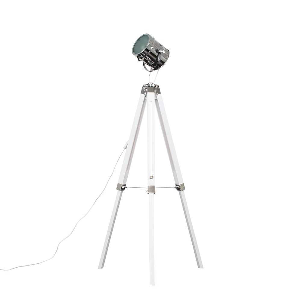 Starboard White and Chrome Tripod Floor Lamp