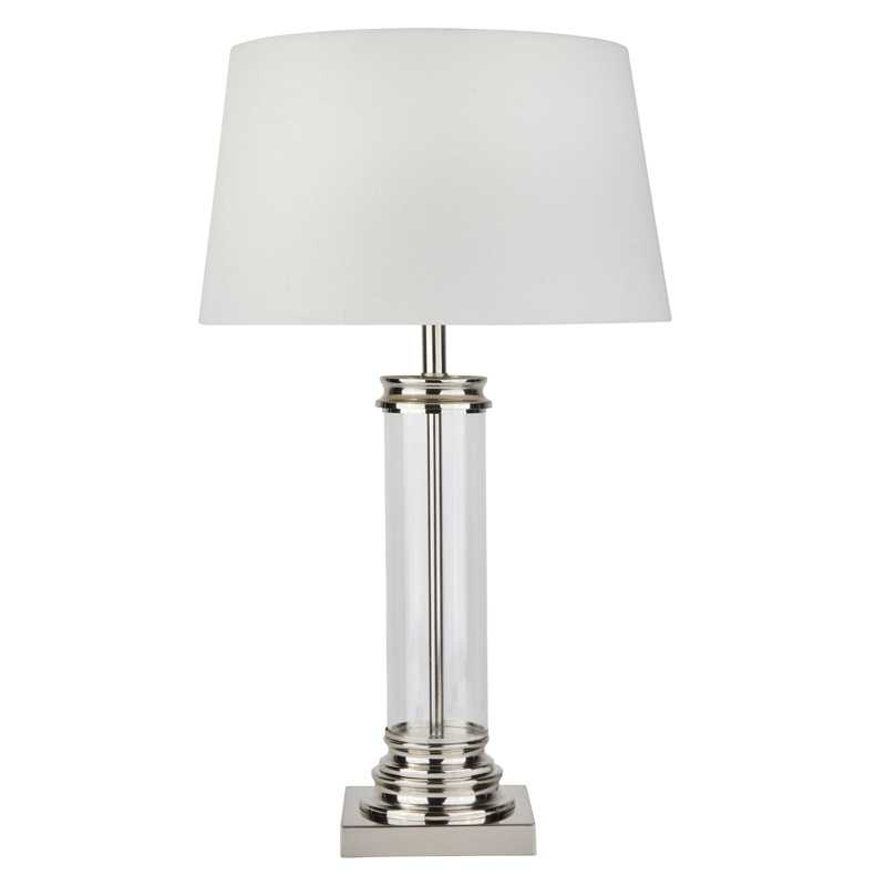 Searchlight Pedestal Table Lamp - Satin Silver