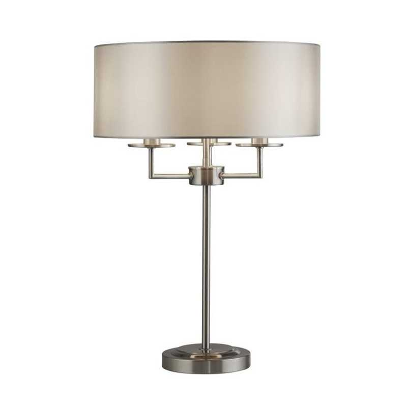 Searchlight Knightsbridge 3 Arm Table Lamp - Satin Silver