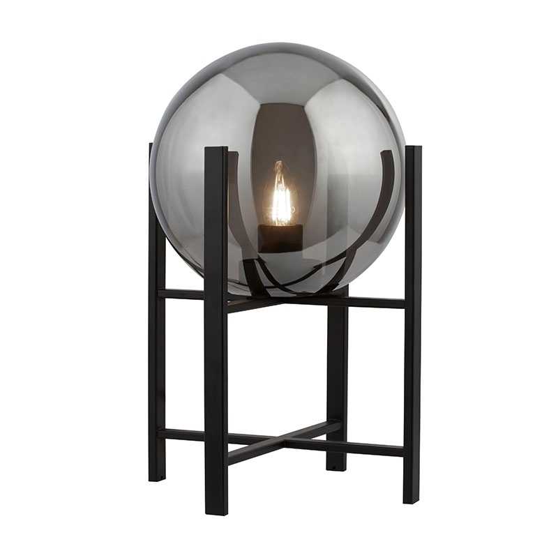 Searchlight Amsterdam Frame Table Lamp - Smoked Glass