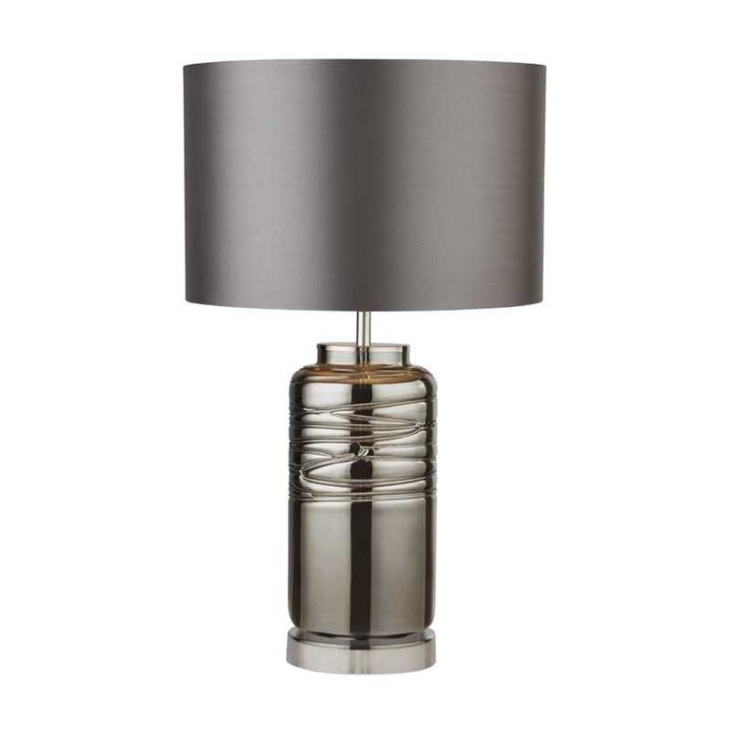 Searchlight Column Glass Table Lamp - Smoked Grey