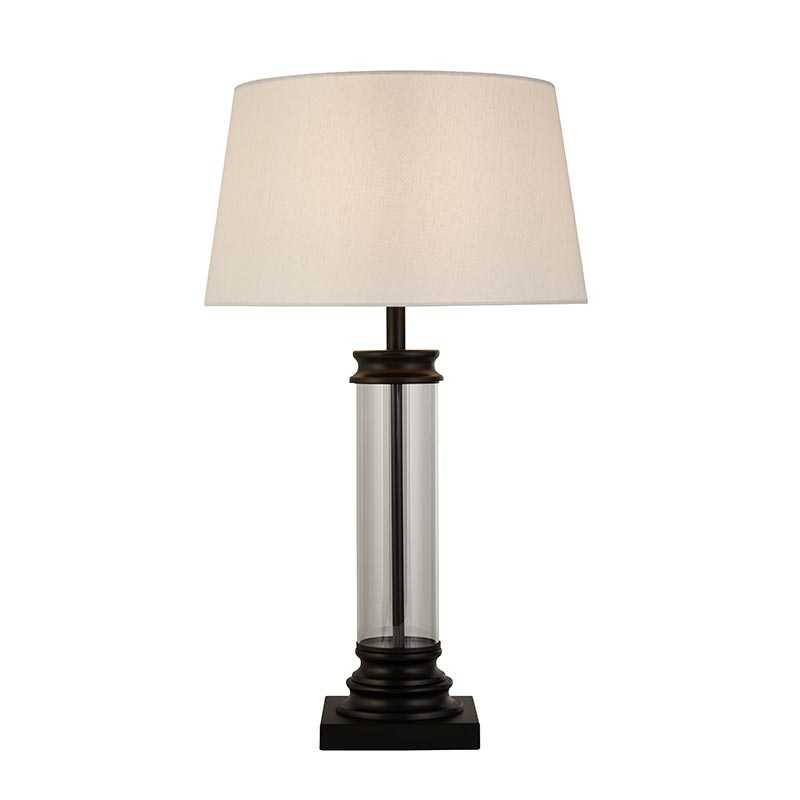 Searchlight Pedestal Table Lamp - Black & Cream