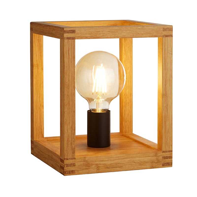 Searchlight Square Table Lamp - Wood