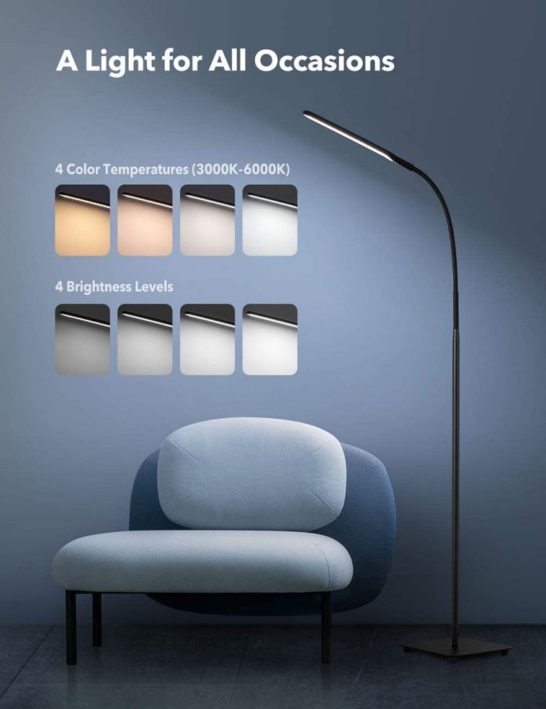 taotronics reading floor lamp lights