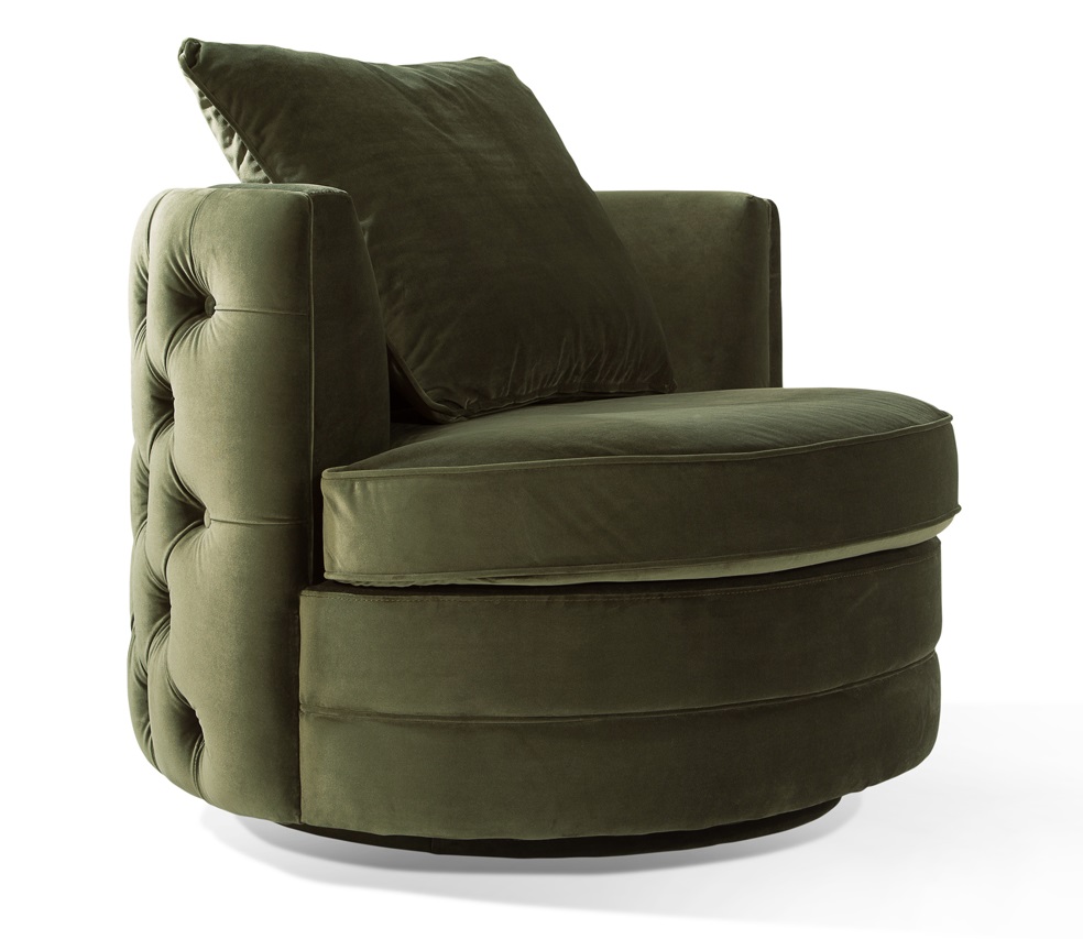 JOOLS OLIVE VELVET SWIVEL CHAIR