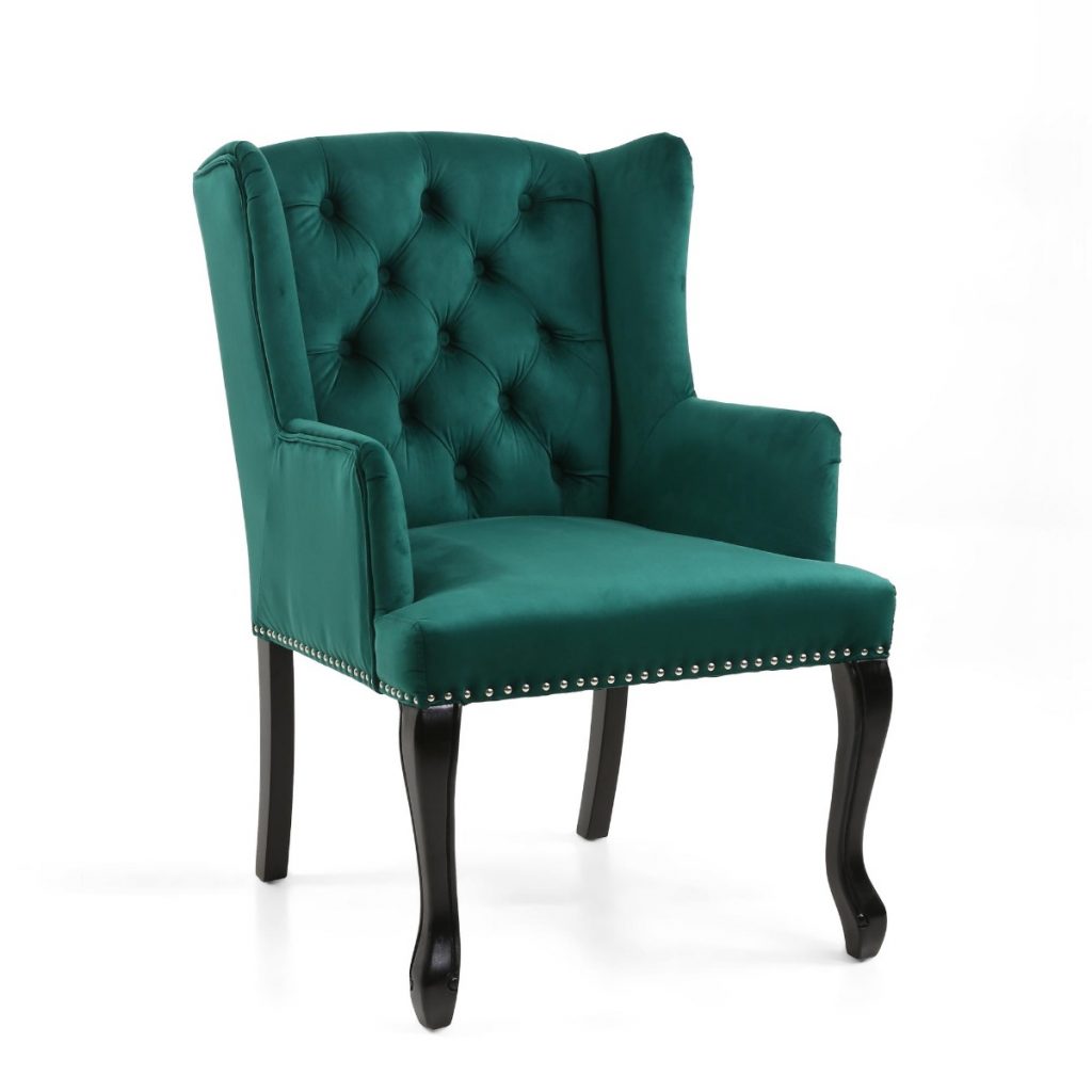 MAISON BRUSHED VELVET GREEN ACCENT CHAIR